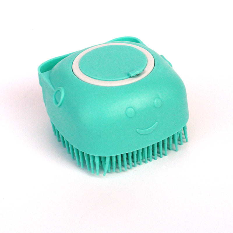 Silicone Dog Bath Brush with Shampoo Dispenser - Massage Grooming Scrubber