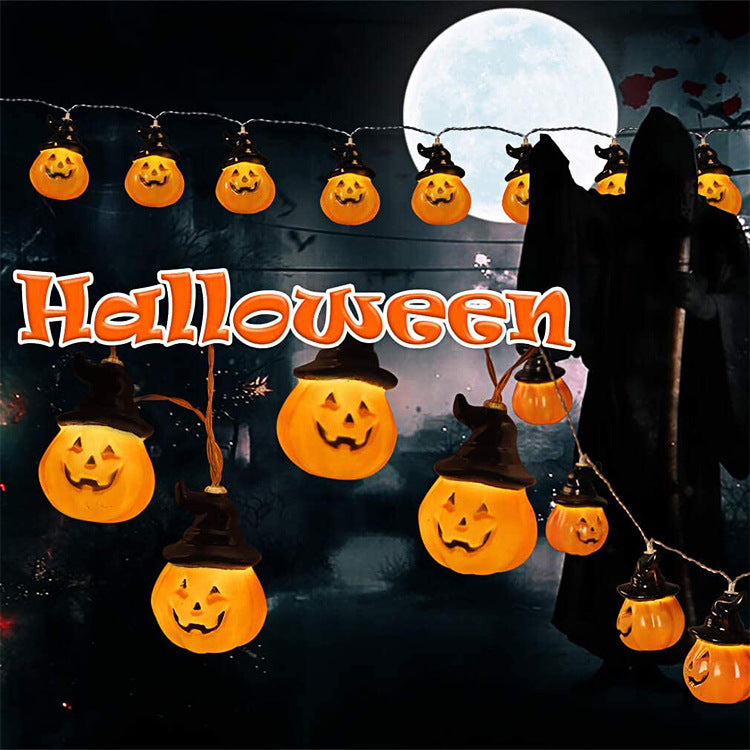 Halloween LED String Lights - Pumpkin, Ghost & Bat Fairy Lights for Indoor & Outdoor Decor