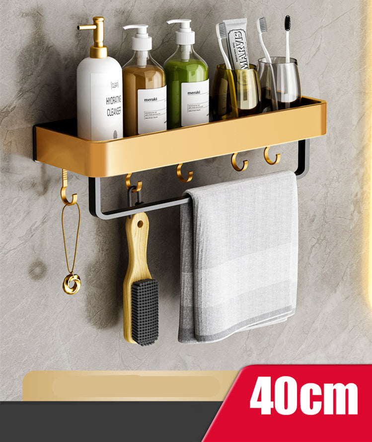 Punch-Free Bathroom Towel Storage Rack - Wall Towel Holder