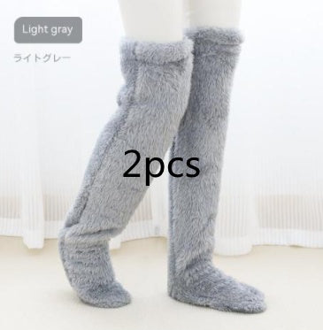 Over Knee High Fuzzy Long Socks Winter Warm Cold Leg Joint Cold-Proof