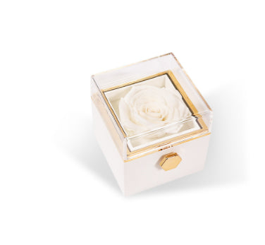 Acrylic Rotating Rose Jewelry Box