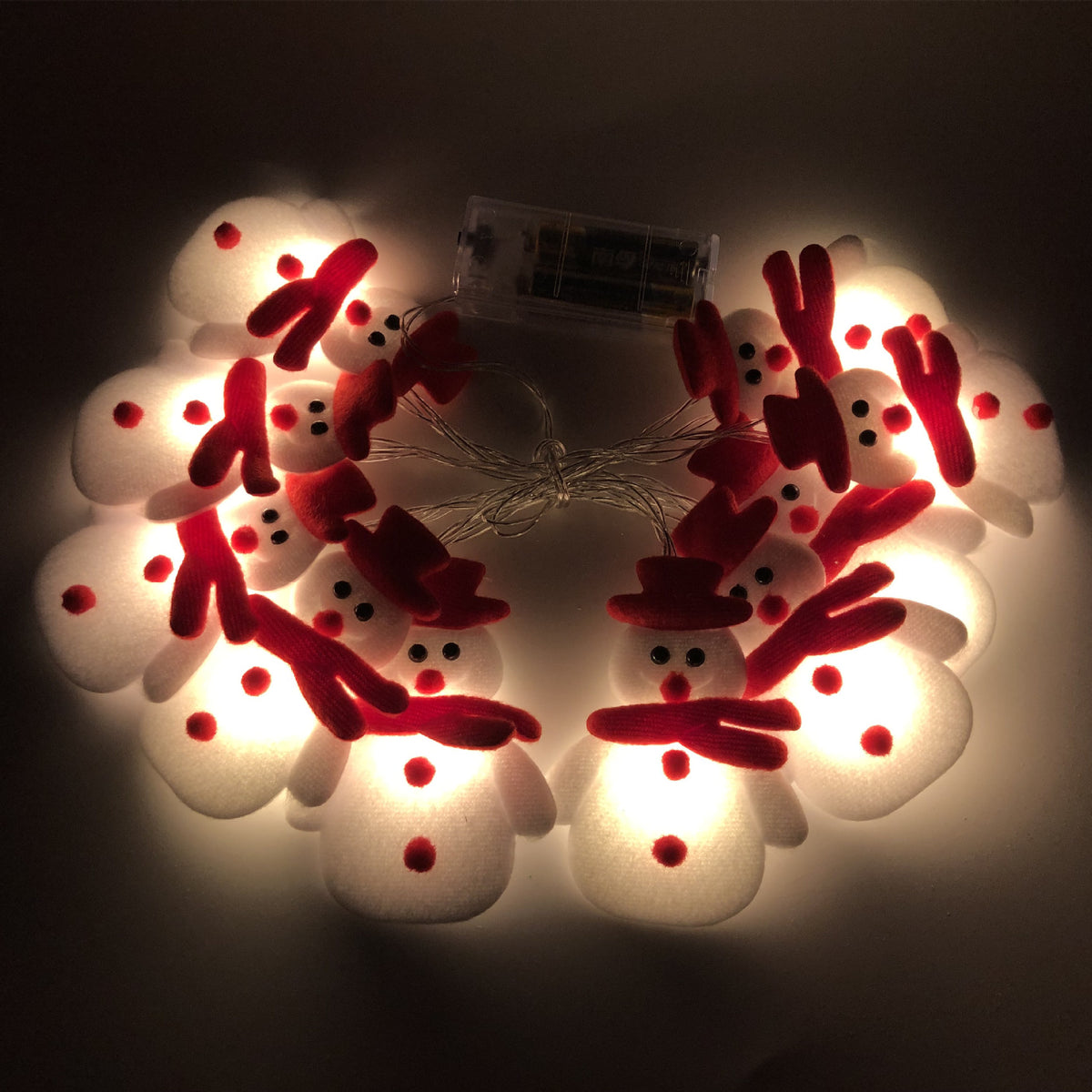 Christmas Plush Snowman Light String Tree Pendant LED Holiday Party