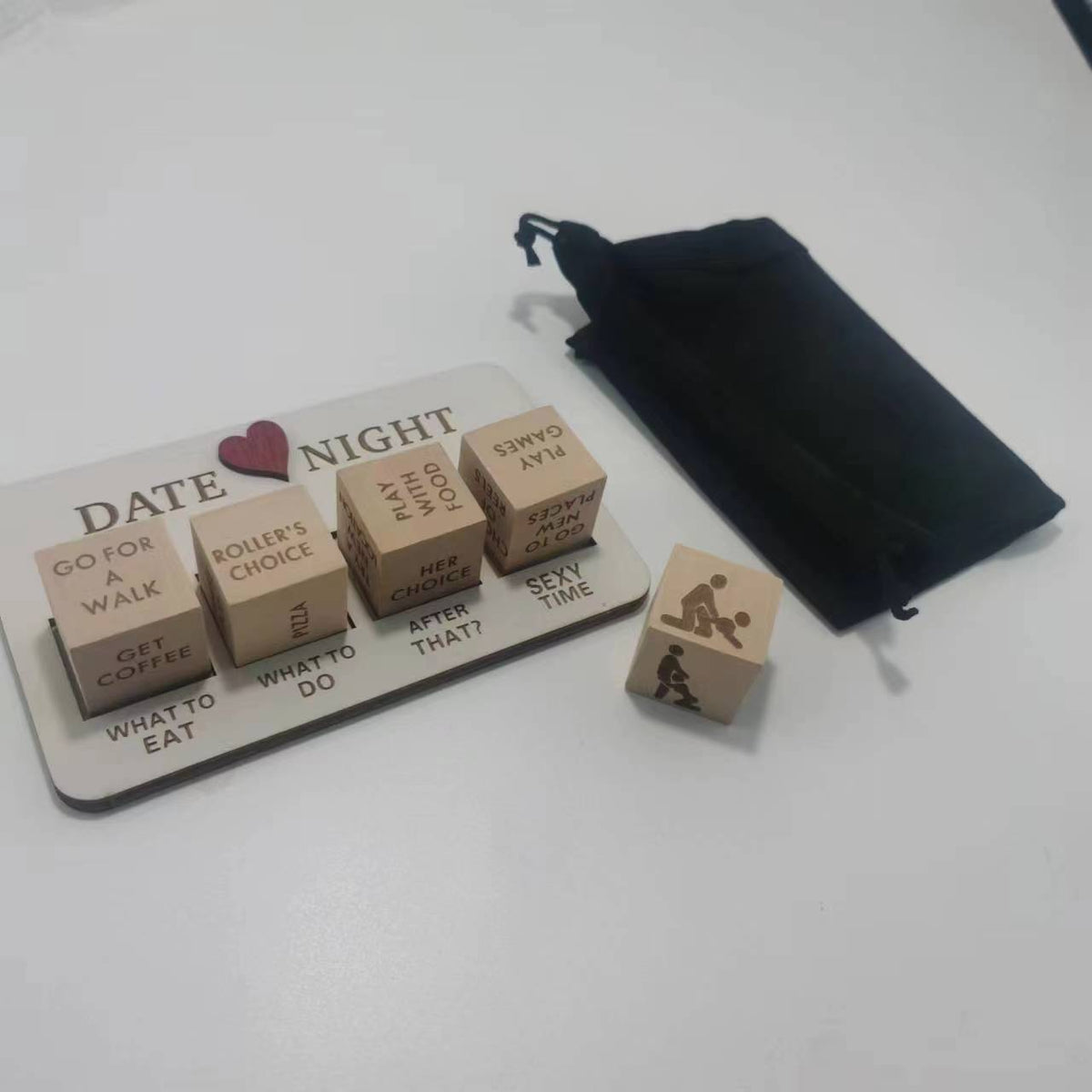Wooden Date Night Dice - Couples Decision Game Gift