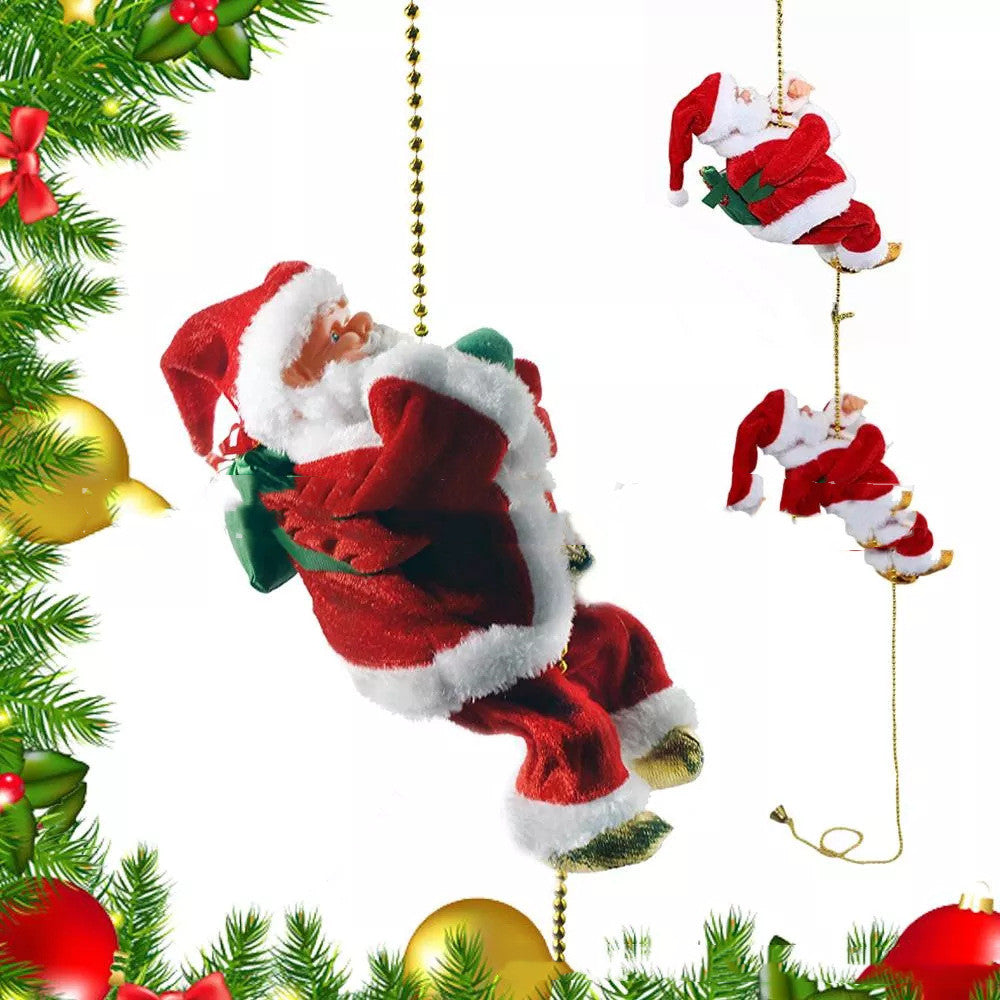 Electric Climbing Santa Claus Ladder - Musical Animated Christmas Decoration