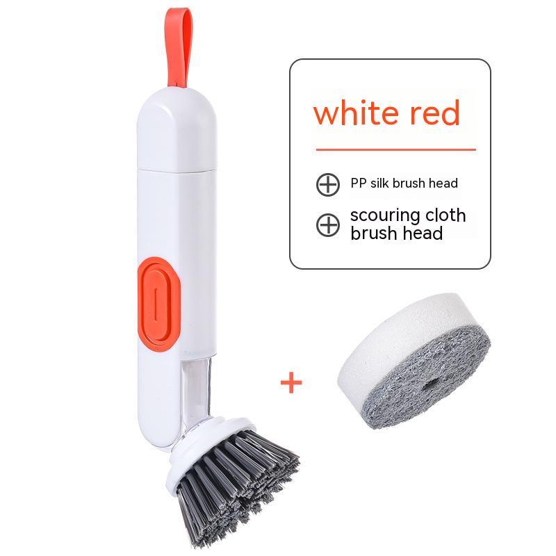 Long-Handle Liquid-Fill Dish Brush - Soap Dispensing Scrubber