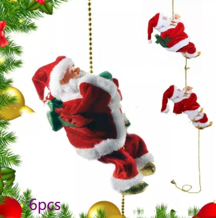 Electric Climbing Santa Claus Ladder - Musical Animated Christmas Decoration