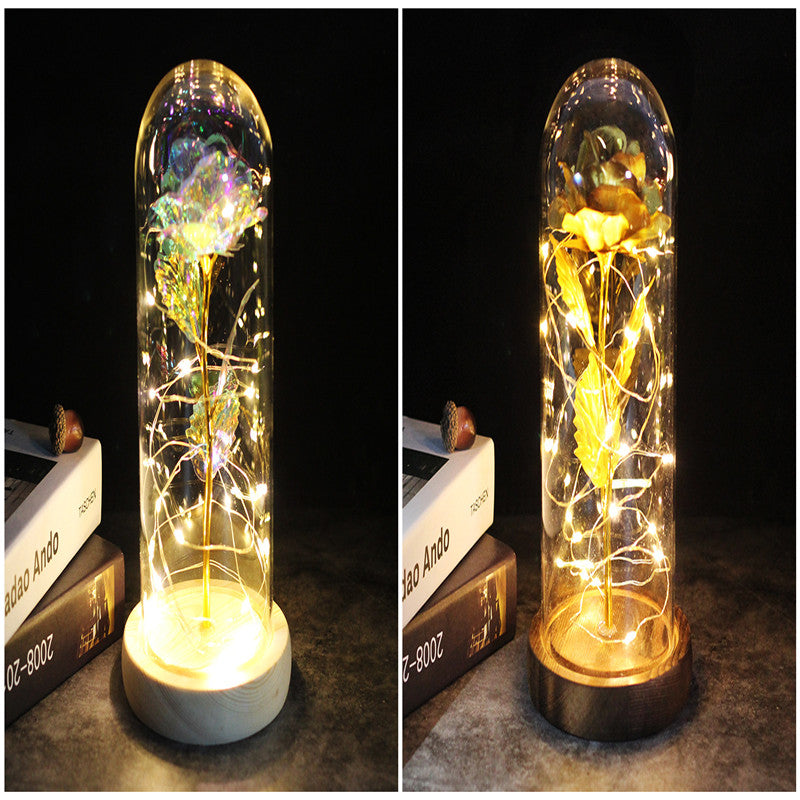 Little Prince Rose in Glass Dome - Eternal Flower LED Gift