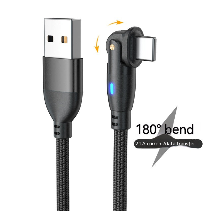 180° Bending Fast Charging Data Cable - Gaming USB Cable