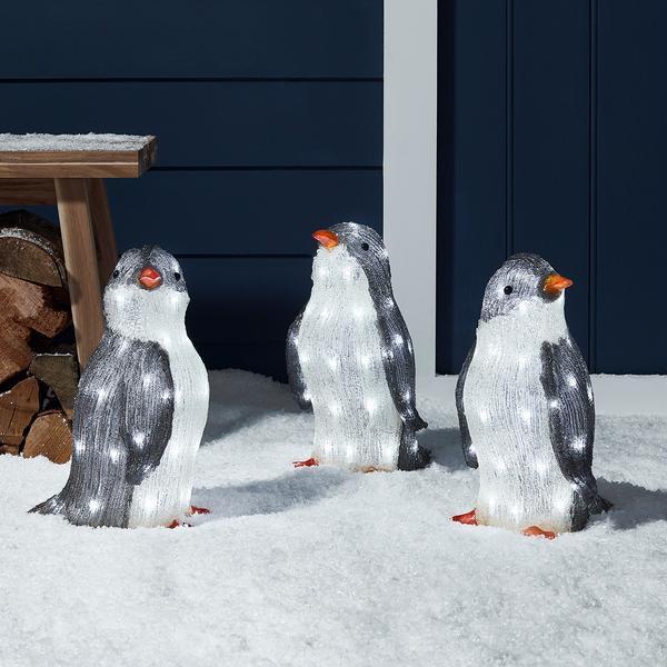 Christmas Acrylic Penguin Decoration Light Ornaments | Xmas Holiday Decor