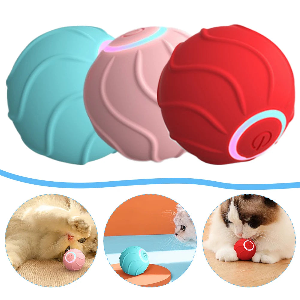 Smart Bouncing Cat Toy Ball - USB Rechargeable Automatic Rolling Kitten Toy