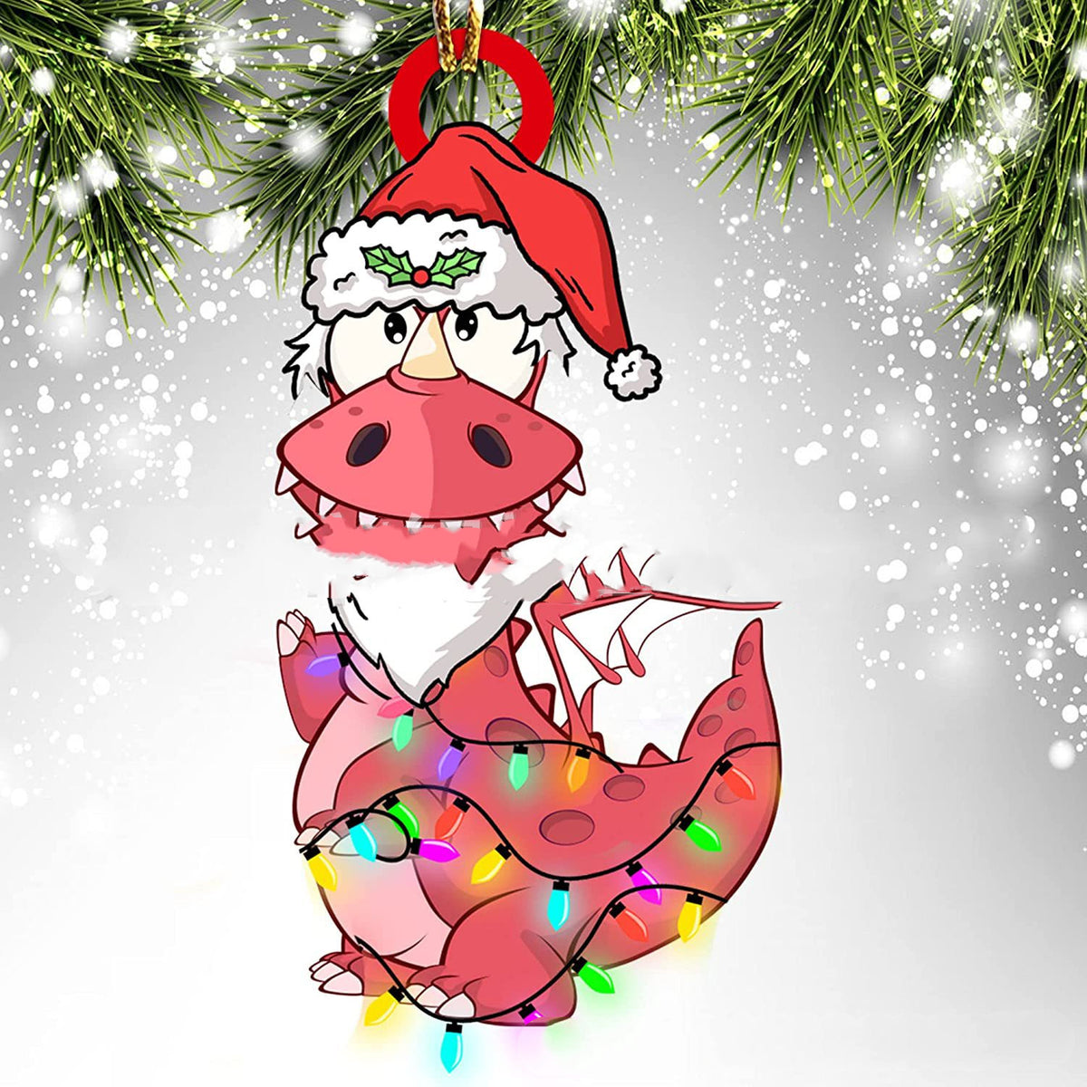 Christmas Dinosaur Dragon Egg Decorations Pendant Acrylic | Xmas Holiday Decor