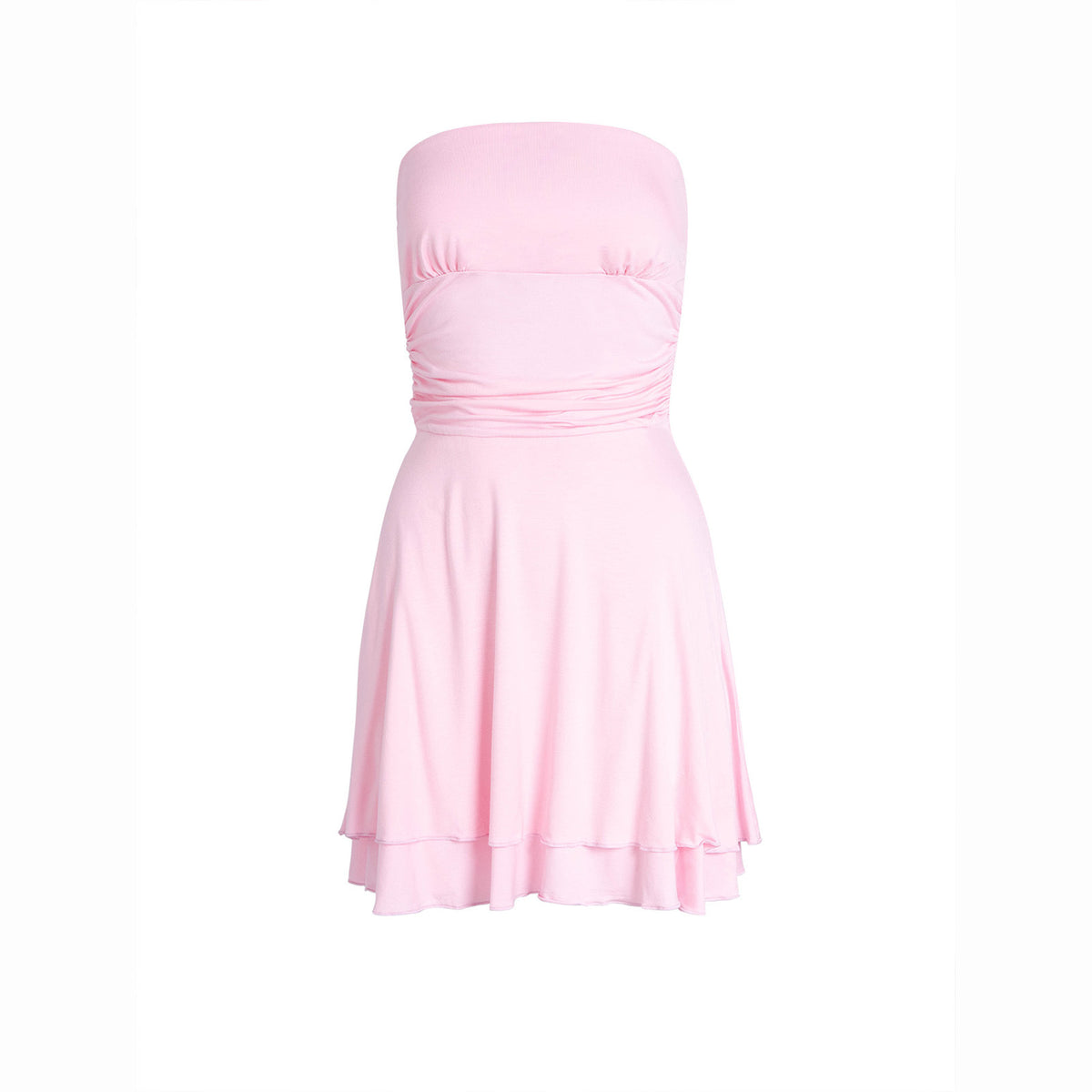 Y2K Tube-Top Short Dress Summer Sexy Pleated Tight Dresses