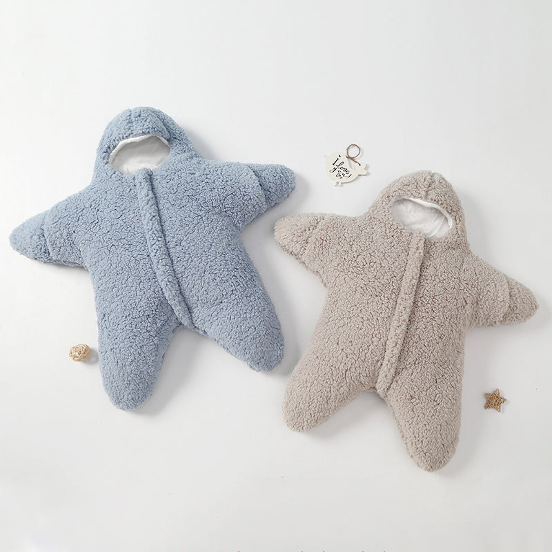 Baby Starfish Lamb Velvet Sleeping Bag - Soft Wearable Blanket