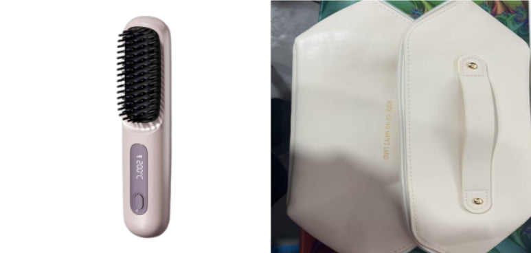 2-in-1 Straight Hair Comb Wireless Straightener Brush Fast Heating