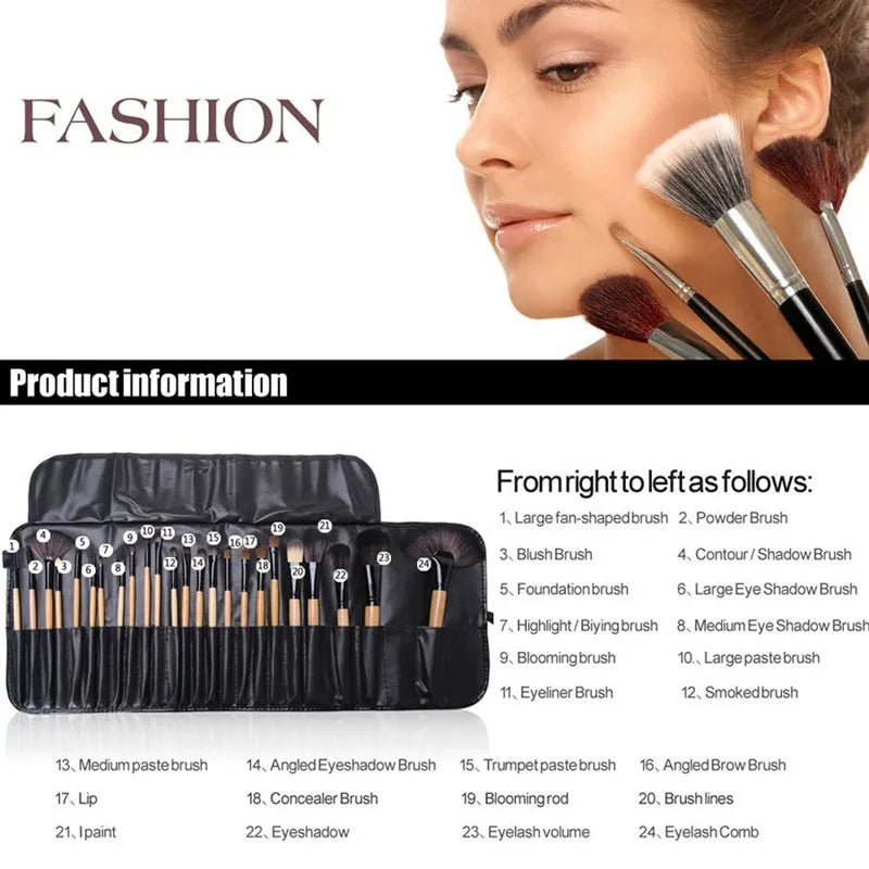Gift Bag of 24 Pcs Makeup Brush Sets Professional Cosmetics Brushes