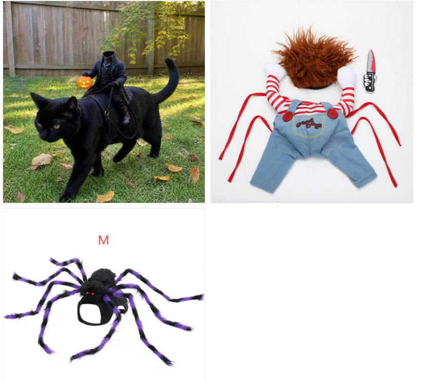 Headless Horseman Dog Costume - Funny Halloween Rider Outfit for Dogs