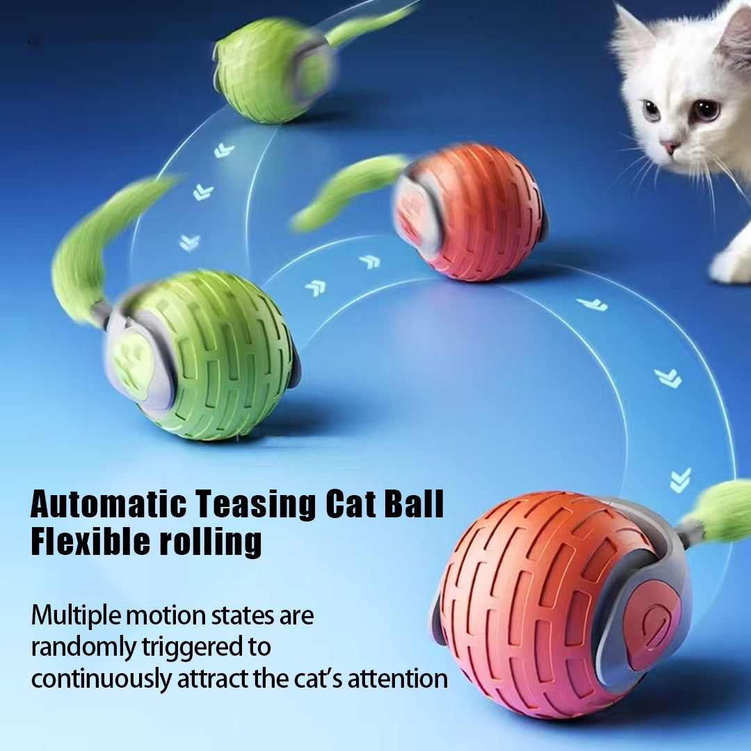 Smart Automatic Cat Ball - Interactive Rolling Teaser Toy, USB Rechargeable