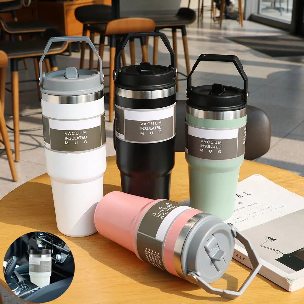 Portable Stainless Steel Car Travel Cup - Insulated Tumbler