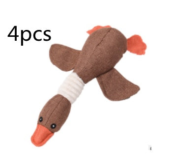 Squeaky Plush Dog Toys - Soft Animal Puzzle Chew Toys for Small & Medium Dogs