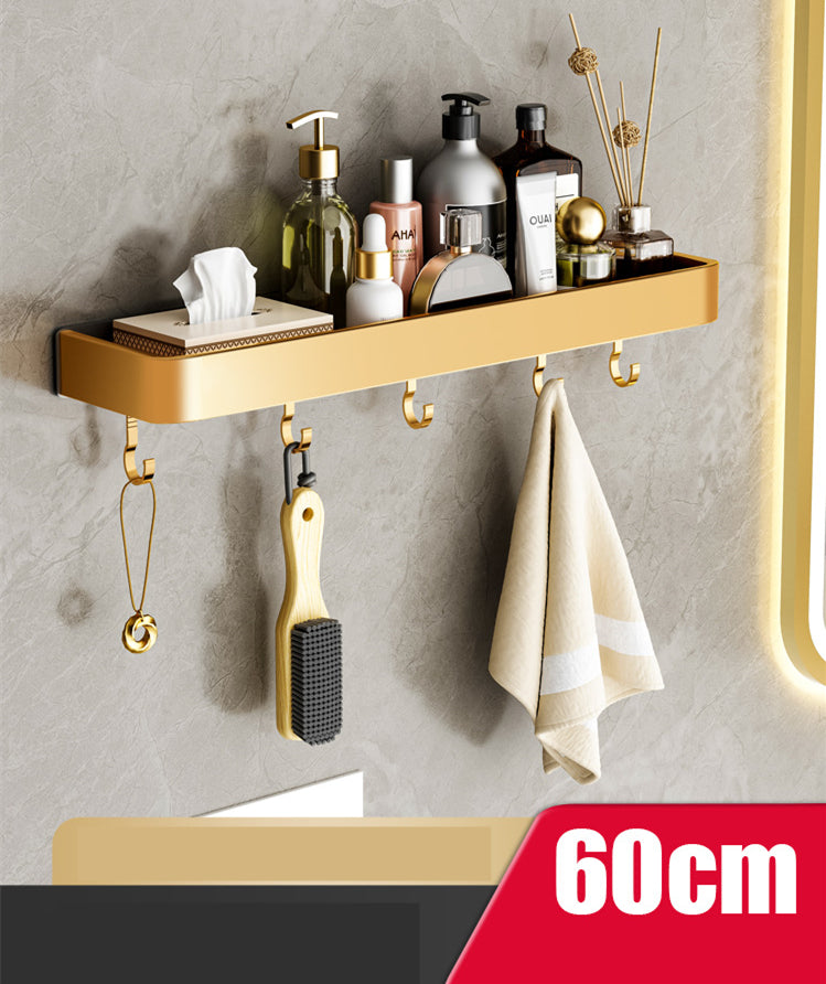 Punch-Free Bathroom Towel Storage Rack - Wall Towel Holder