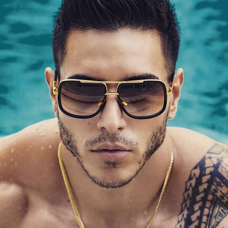 Flat Top Hot Square Sunglasses Men Women Luxury Brand Design Couple