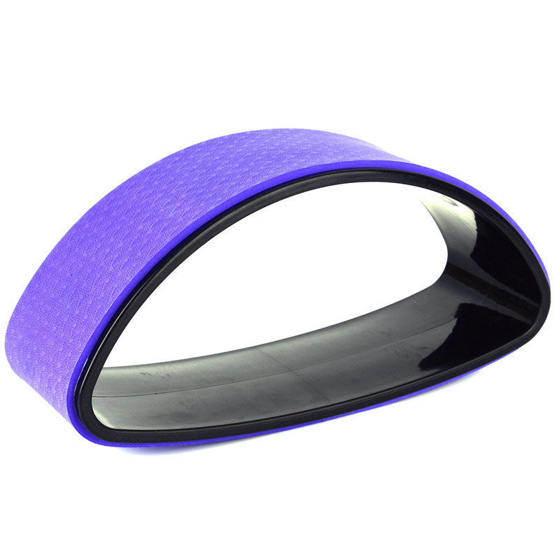 Curved high-density EPP Pilates and yoga back stretching support with raised massage points and three side grooves, available in pink and purple.