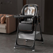Multifunctional foldable plastic baby high chair for supervised feeding, suitable for babies over 6 months and available in multiple colours.