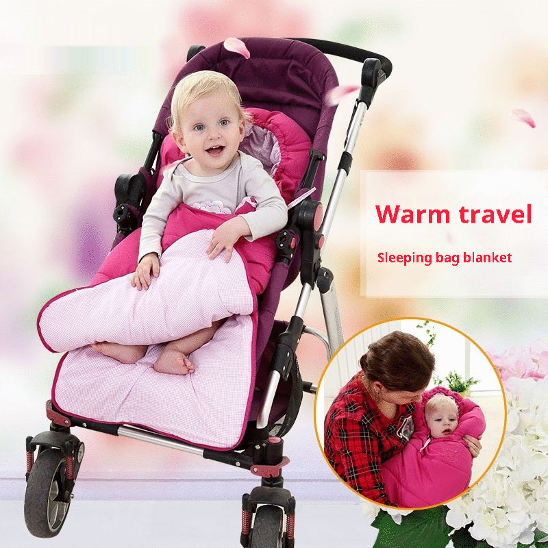 Quilted cocoon-style newborn swaddle sleeping bag in pink, measuring 75 × 40 cm or 29.5 × 15.7 inches and designed for babies aged 0–4 months.