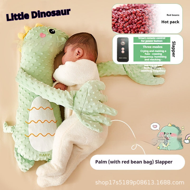 Soft soothing baby animal doll pillow available in big white goose, deer, dinosaur and Moore rabbit designs for supervised cuddling and play.