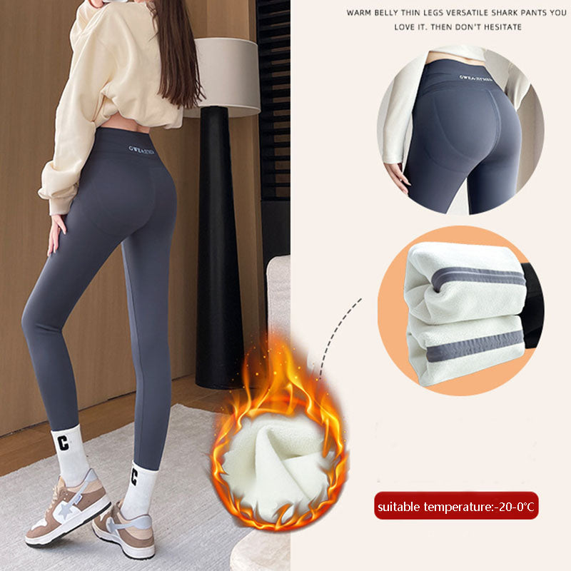 Fleece Thickened Leggings Winter-20 to 5 Shark Pants for Women High