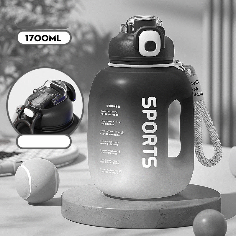 1.7L Portable Sports Water Bottle - Large Capacity Outdoor Gym Bottle