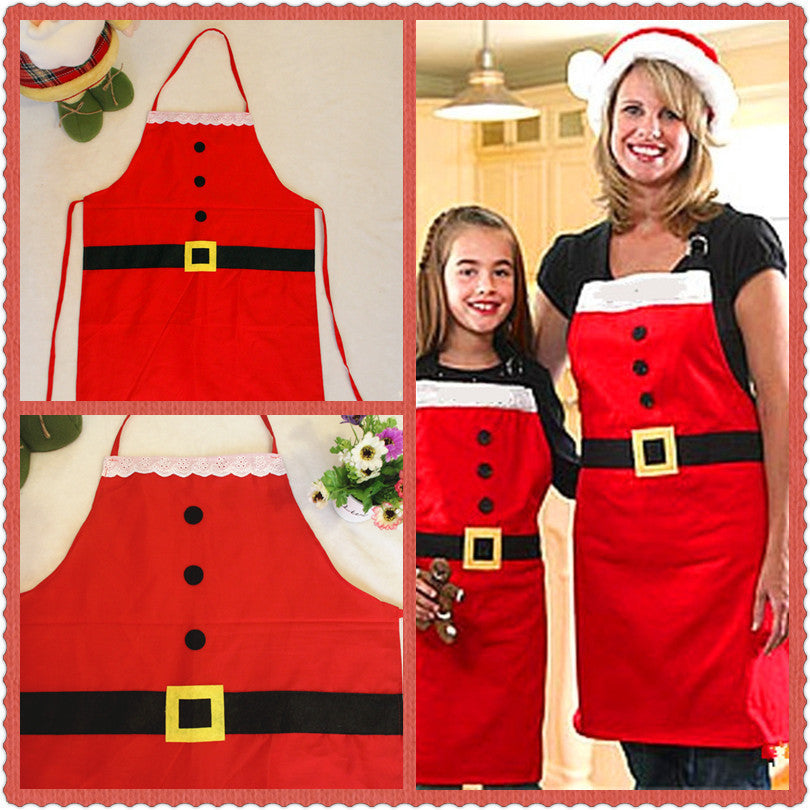 Christmas Red Merry Apron for Women Girls Cake Kitchen Cook | Holiday Gift