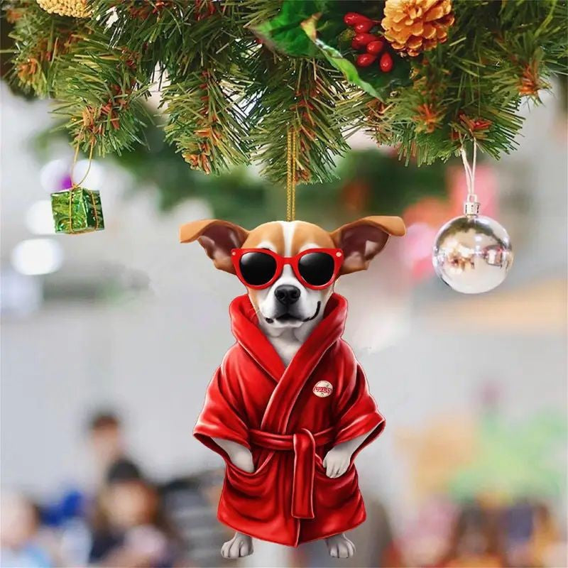 Christmas Tree Decoration Acrylic Flat Hanging | Xmas Holiday Decor