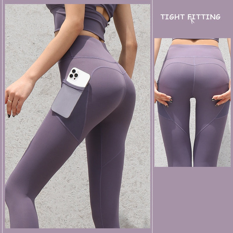Gym Sport Seamless Leggings with Pockets Push Up High Waist Pants