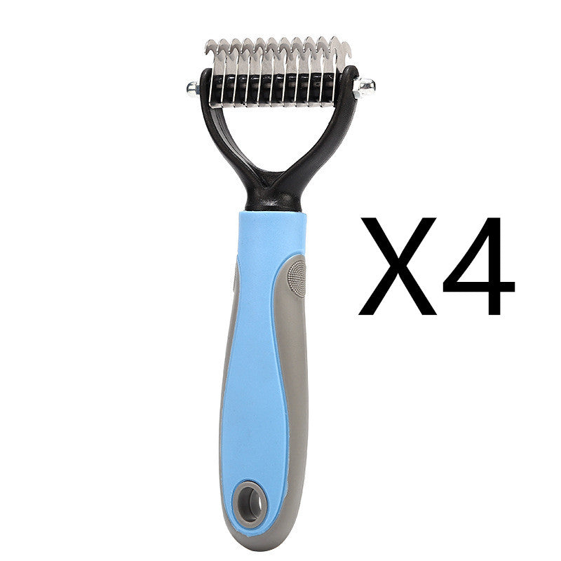 Double-Sided Stainless Steel Pet Brush - Deshedding & Dematting Comb for Dogs and Cats