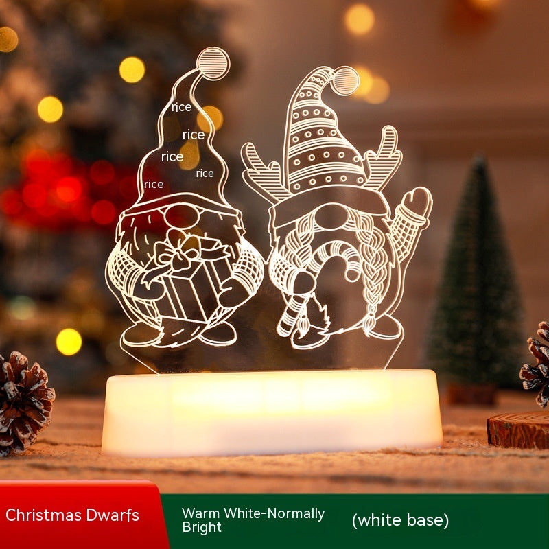Christmas 3D Acrylic LED Night Light Lamp | Xmas Holiday Decor