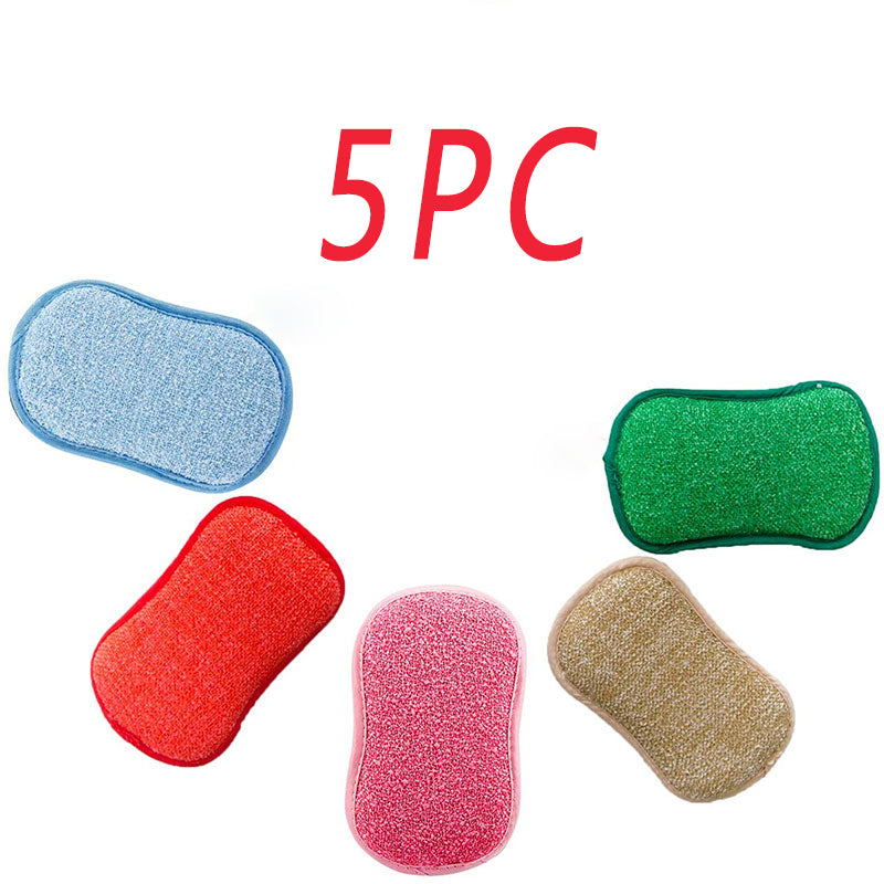 Double-sided Kitchen Cleaning Magic Sponge Microfiber Non-stick Parts