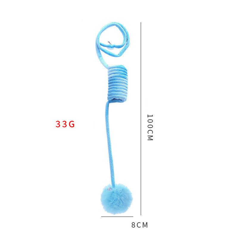 Spring Suction Cup Cat Toy - Interactive Fur Ball Teaser for Solo Play