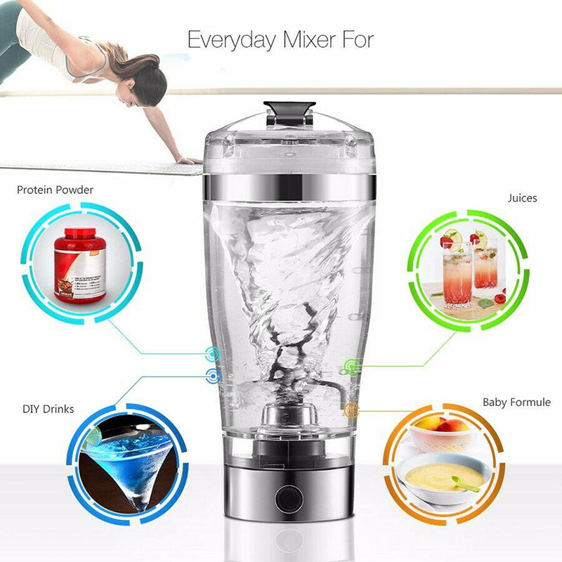 Electric Protein Shaker Bottle with Mixing Motor