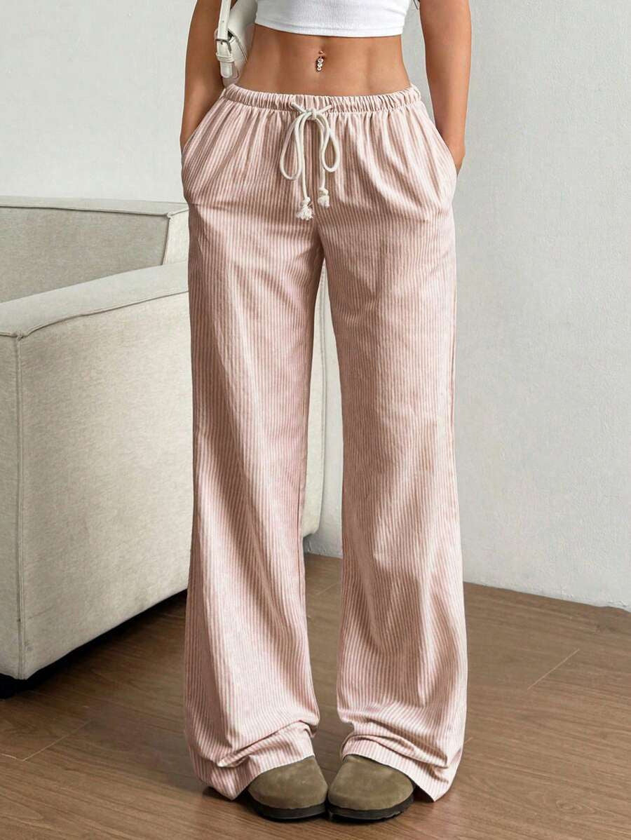 Women's Loose Wide-Leg Pants with Tie Waist