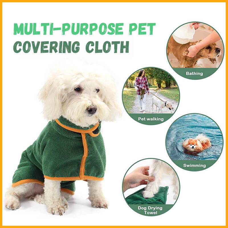 Absorbent Dog Bathrobe with Hood - Microfiber Waist-Wrap Drying Coat