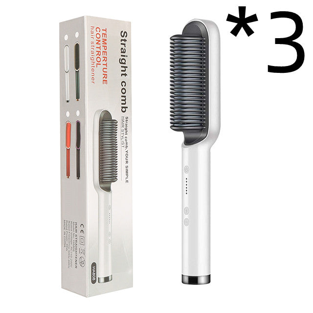 New 2-in-1 Hair Straightener Hot Comb Negative Ion Curling Tong