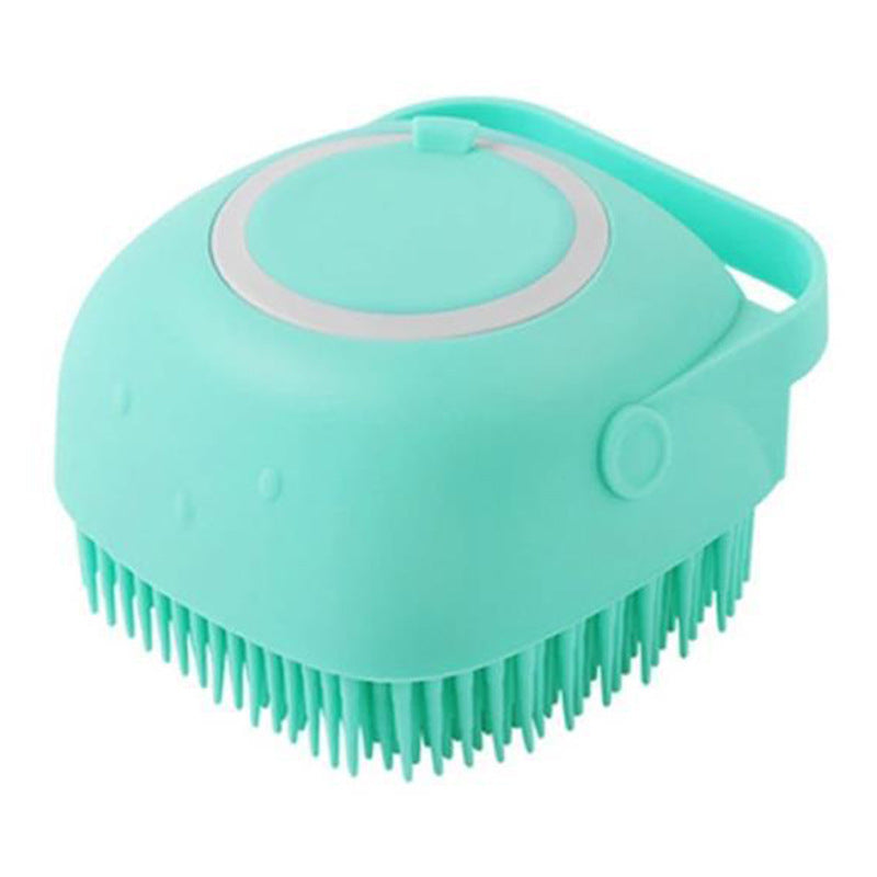 Silicone Dog Bath Brush with Shampoo Dispenser - Massage Grooming Scrubber