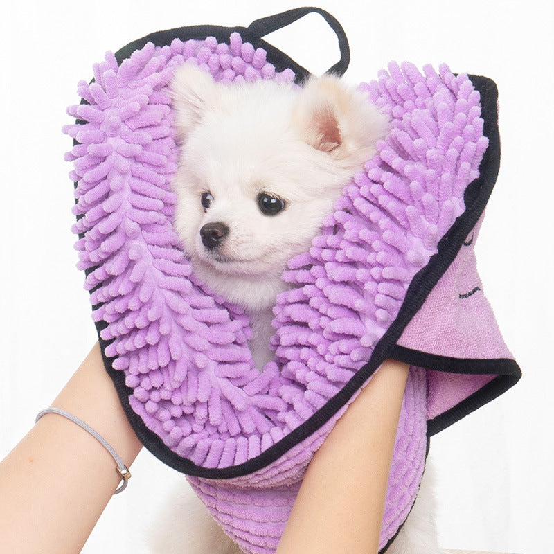 Super Absorbent Microfiber Pet Towel - Quick-Dry Dog & Cat Bath Towel with Hand Pockets
