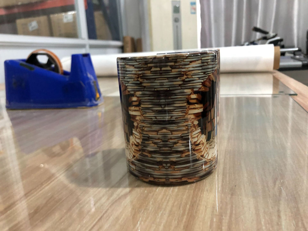 3D Bookshelf Ceramic Mug - Creative Book Lover Coffee Cup