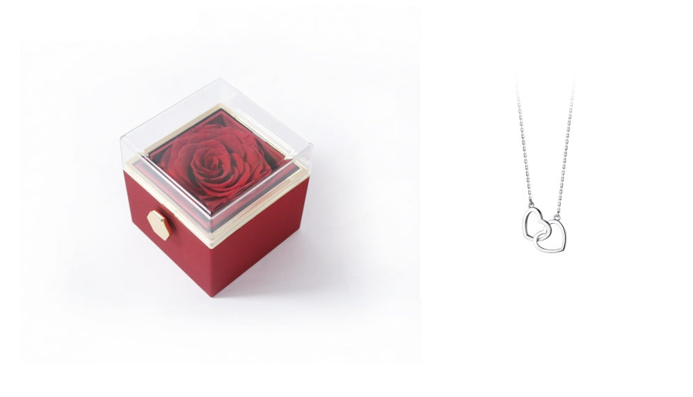 Acrylic Rotating Rose Jewelry Box