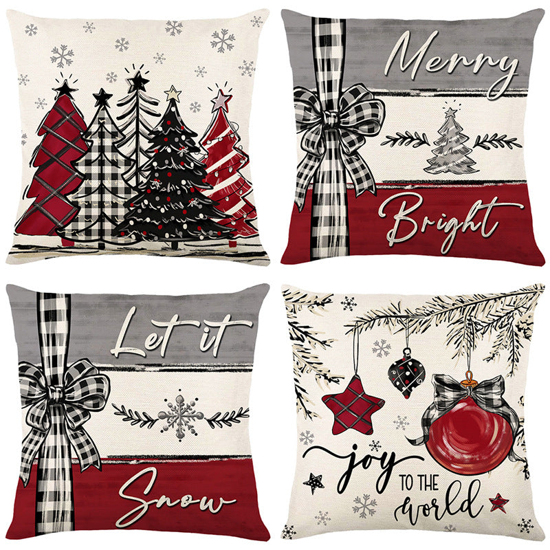 Christmas Cushion Cover Pillowcase Merry Decor for Home Ornament