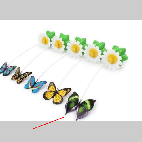 Electric Rotating Bird & Butterfly Cat Toy - Interactive Flower Teaser