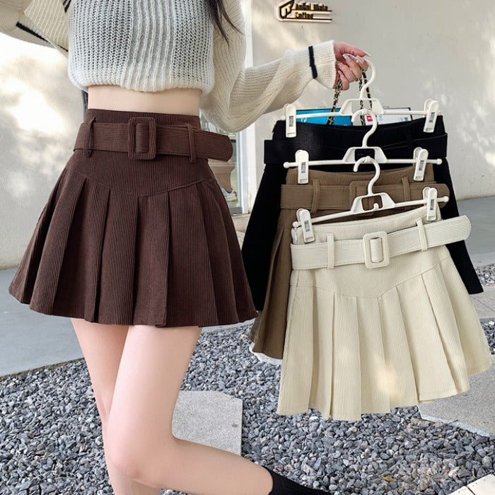 Corduroy Half Women's Autumn A-Line Skirt Pleated