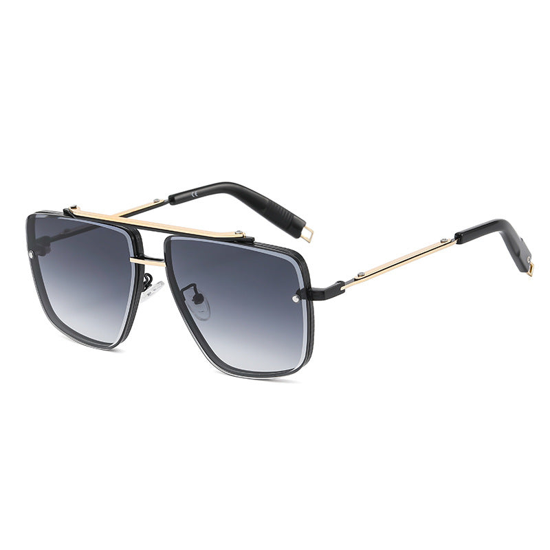 Men’s Double Bridge Metal Sunglasses - Classic Aviator UV Protection Shades